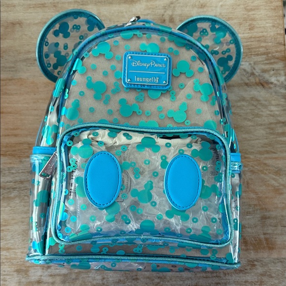 Loungefly Disney Clear Blue Backpack - Picture 3 of 3